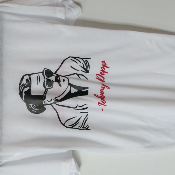 SBC Johnny Depp Short Sleeve V-Neck White T-Shirt - Picture 5 of 7
